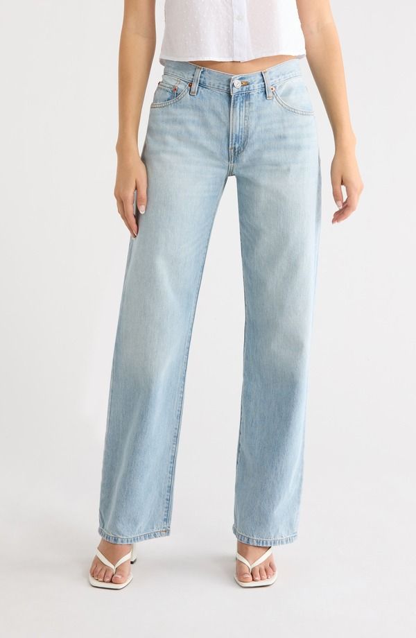 リダン レディース ボトムス デニムパンツ ワイドレッグ ハイウエスト ジーンズ ReDone Loosie High Waist Wide Leg Jeansilver Springs シルバー