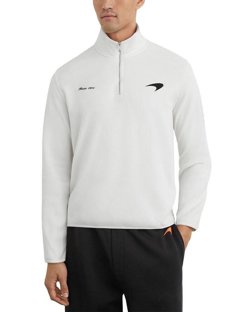 レイス メンズ アウター パーカー・スウェット ハーフジップ シャツ ロゴ REISS McLaren Unisex Half Zip Logo Sweatshirt Off White オフホワイト