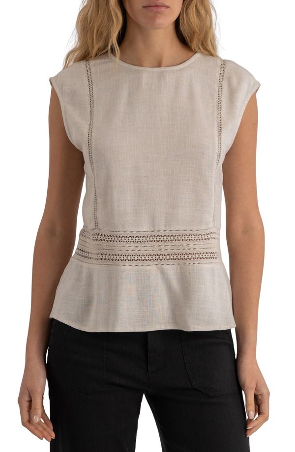 カットフロムザクロス レディース トップス シャツ キャップ KUT from the Kloth Carly Cap Sleeve Top Natural