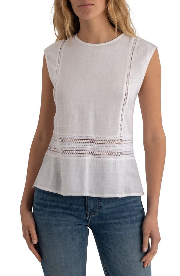 カットフロムザクロス レディース トップス シャツ キャップ KUT from the Kloth Carly Cap Sleeve Top White ホワイト 19,860円