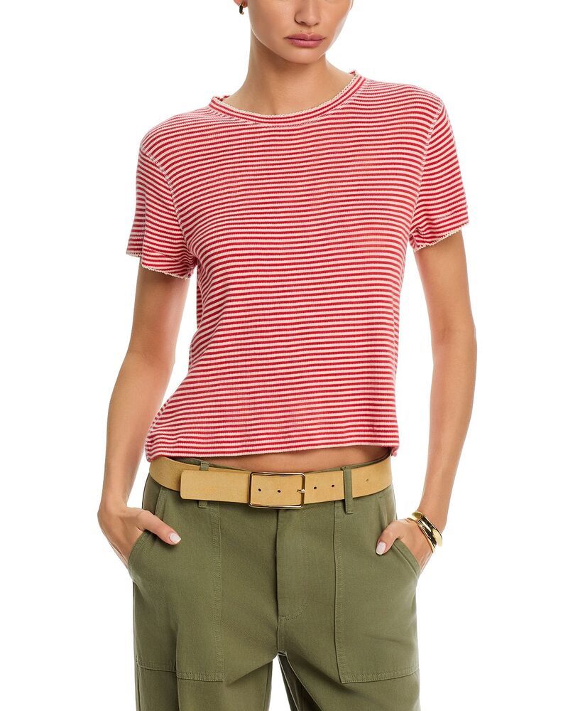 ザ・グレート レディース トップス Tシャツ THE GREAT The Little Tee Pimento Stripe ストライプ