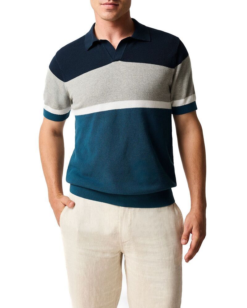ロッドアンドグン メンズ トップス ポロシャツ ニット Rodd Gunn Brunswicknit Striped Polo Teal ティール