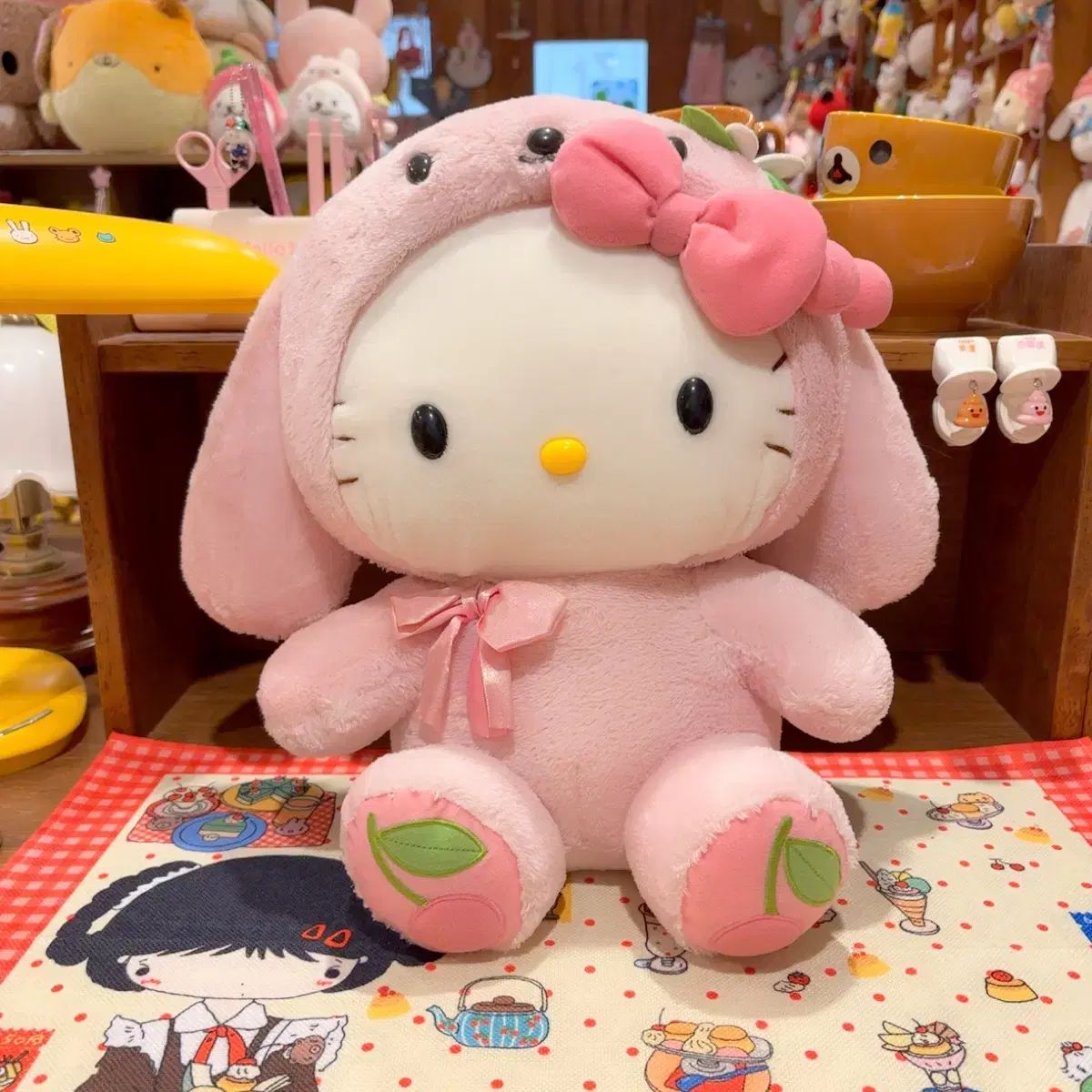 クラシック サンリオ ハローキティ さくらんぼ ロップイヤー うさぎ ぬいぐるみ ピンク 特大 ぬいぐるみ