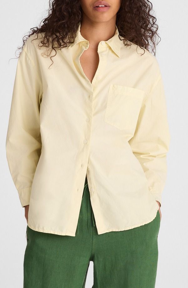 メイドウェル レディース トップス シャツ Madewell Theasy Poplin ButtonUp Shirt Sheer Pineapple