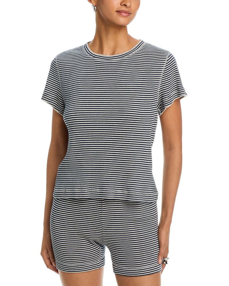 ザ・グレート レディース トップス Tシャツ THE GREAT The Little Tee Navy Stripe ネイビー