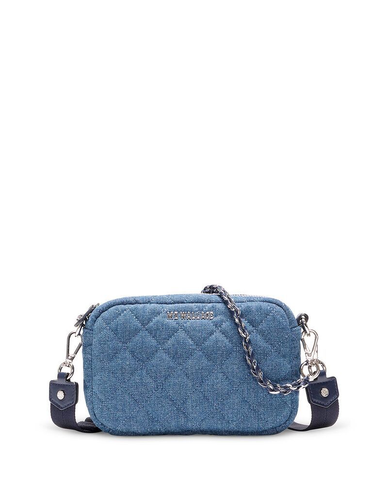 エムジーウォレス レディース バッグ キルティング ミニ デニム MZ WALLACE Crosby Mini Quiltedenim Crossbody Bag True Blue DenimSilver デニム