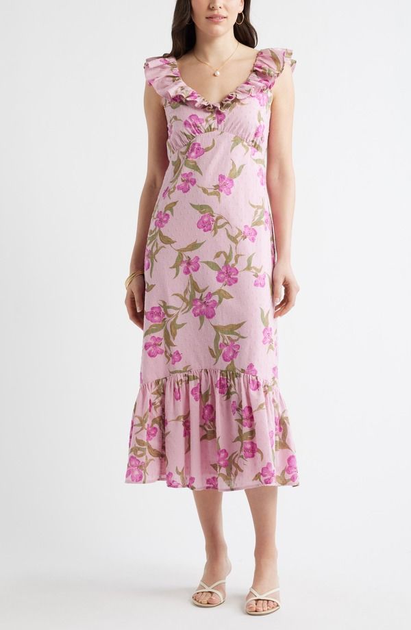 チェルシー 28 レディース トップス ワンピース ティアード フリル ミディ Chelsea28 Ruffle Sleeve Tiered Midi Dress Pink Poppy Play ピンク 23,288円