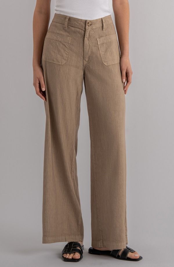 カットフロムザクロス レディース ボトムス レギンス ワイドレッグ ハイウエスト パンツ リネン KUT from the Kloth Meg Patch Pocket High Waist Wide Leg Linen Blend Pants Khaki カ 24,708円