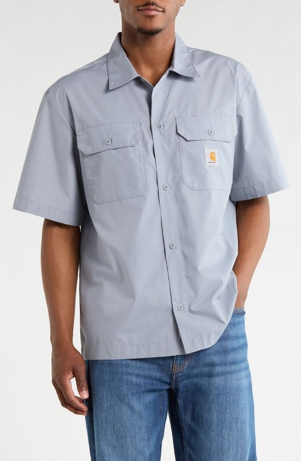 カーハート メンズ トップス シャツ Carhartt Work In Progress Craft Short Sleeve Poplin ButtonUp Work Shirt Mirror