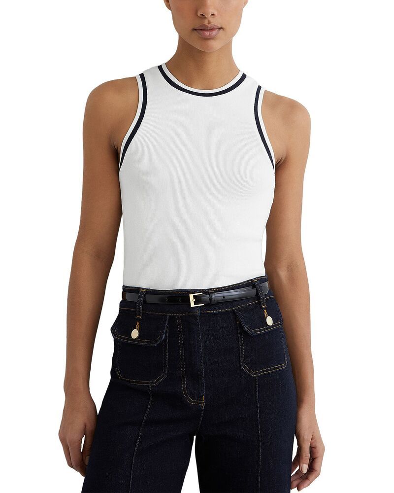 レイス レディース アウター ベスト コントラスト REISS Matilda Contrastrim Vest WhiteNavy ホワイト