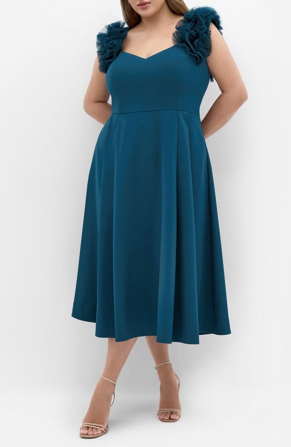 シティーシック レディース トップス ワンピース チュール ミディ City Chic Roselyn Tulle Detail Midi Dress Peacock 36,270円