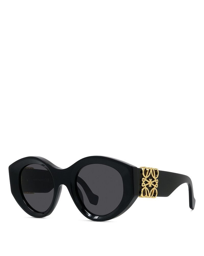 ロエベ レディース アクセサリー サングラス・アイウェア Loewe Anagram Round Sunglasses 50mm BlackGrey ブラック