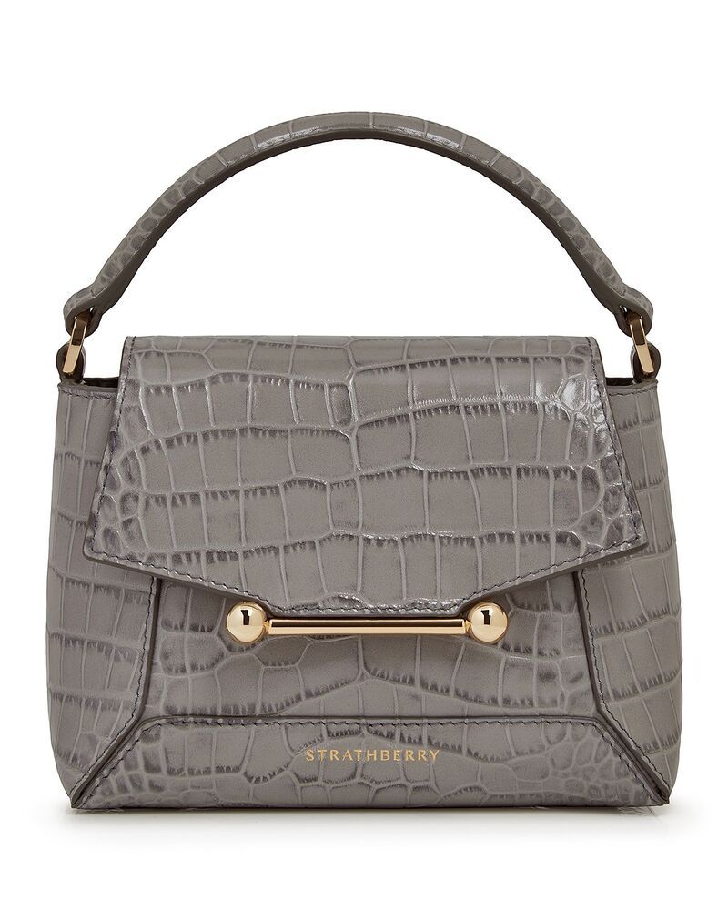 ストラスベリー レディース バッグ Strathberry Mosaic Nano Soft Embossed Croc Top Handle Bag Stone ストーン