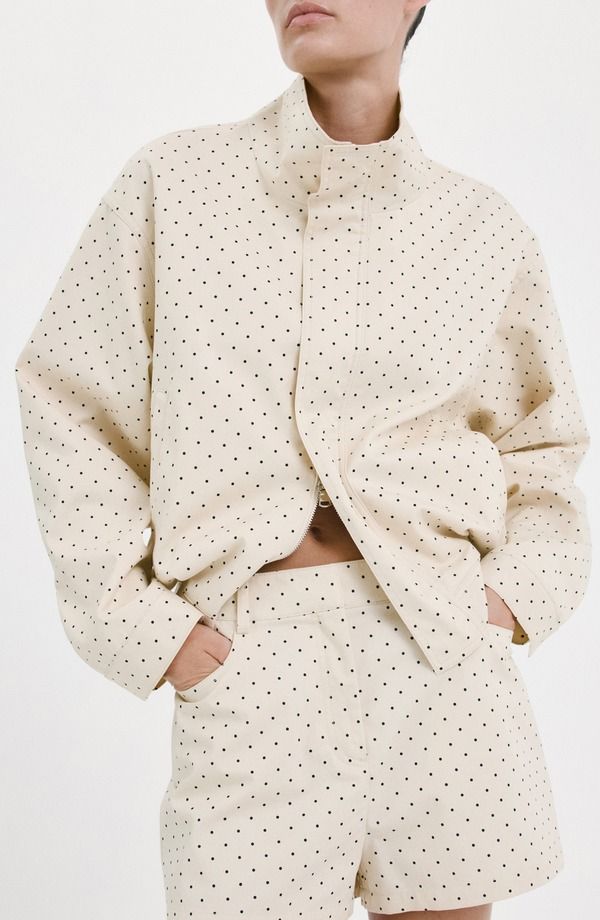 マンゴ レディース アウター ジャケット・ブルゾン MANGO Chaqueta Dots Jacket Ecru エクリュ