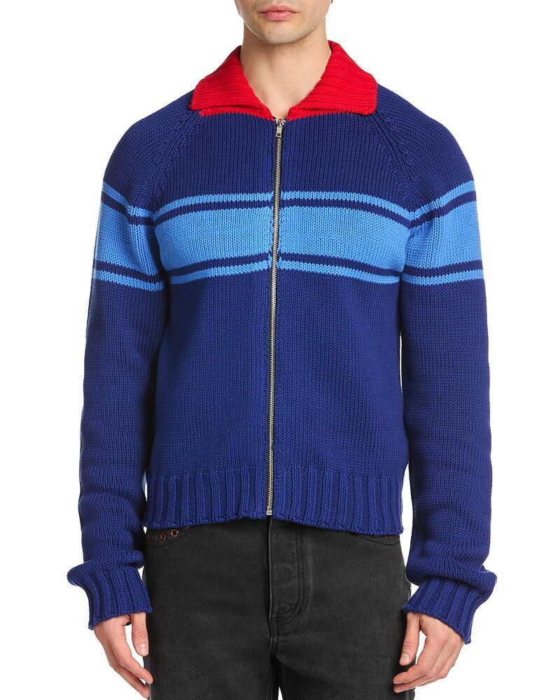 マルニ メンズ アウター ニット・セーター カーディガン Marni Zip Front Cardigan Sweater Ocean