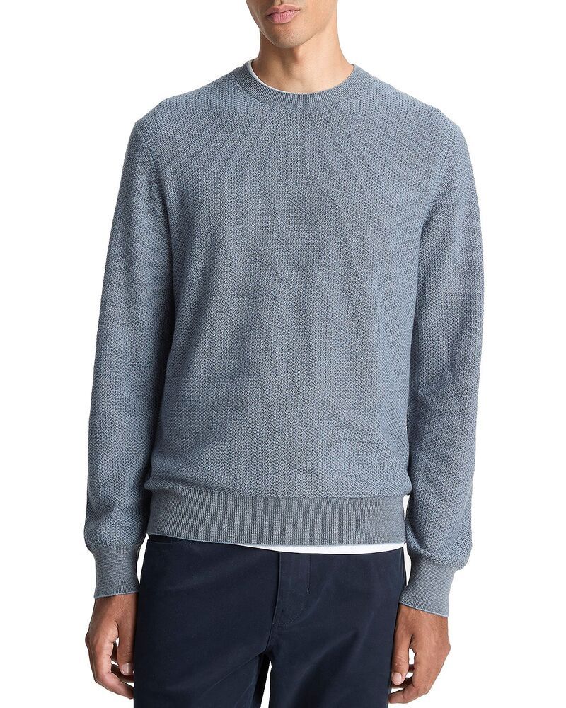 ヴィンス メンズ アウター ニット・セーター Vince Geo Jacquard Sweater Parlor Blue Medium Gray グレー