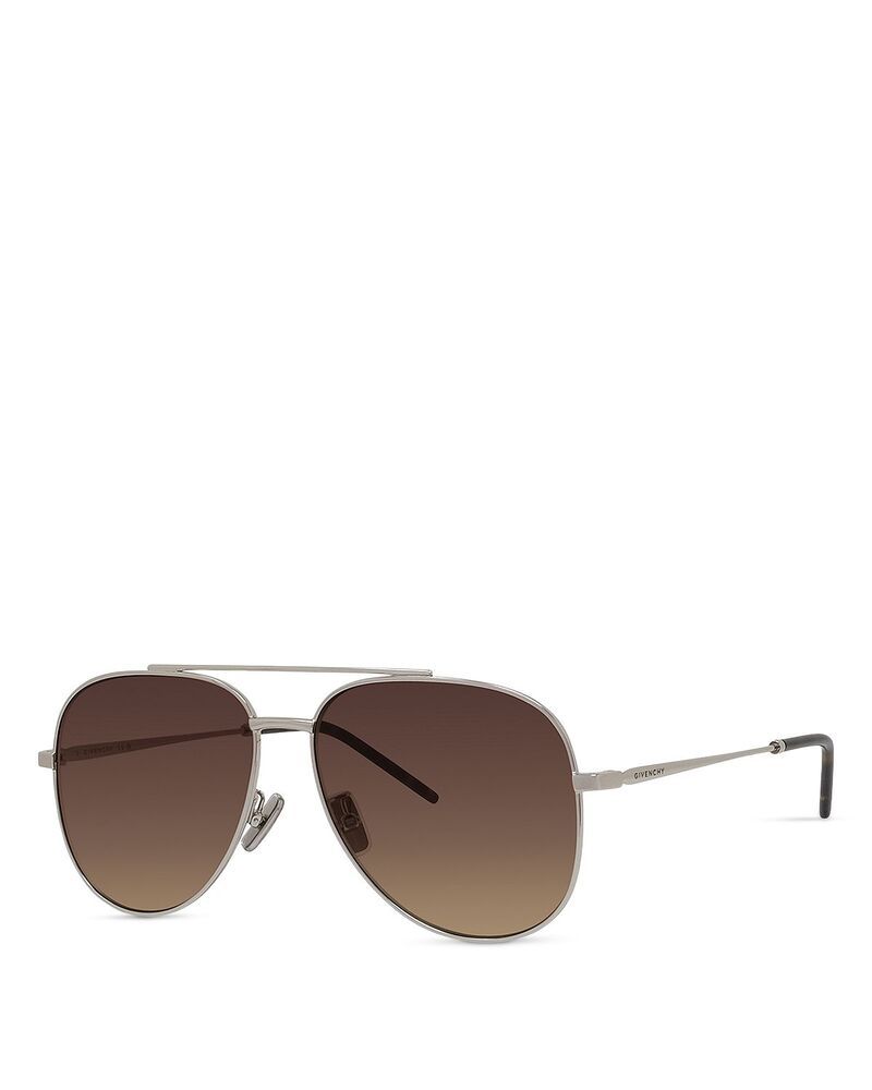 ジバンシー レディース アクセサリー サングラス・アイウェア Givenchy City Pilot Sunglasses 58mm SilverBrown ブラウン
