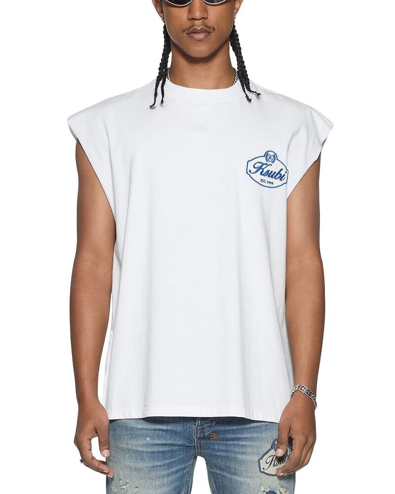 スビ メンズ トップス シャツ ノースリーブ ロゴ Ksubi Klasse 99 Sleeveless Logo TShirt White ホワイト