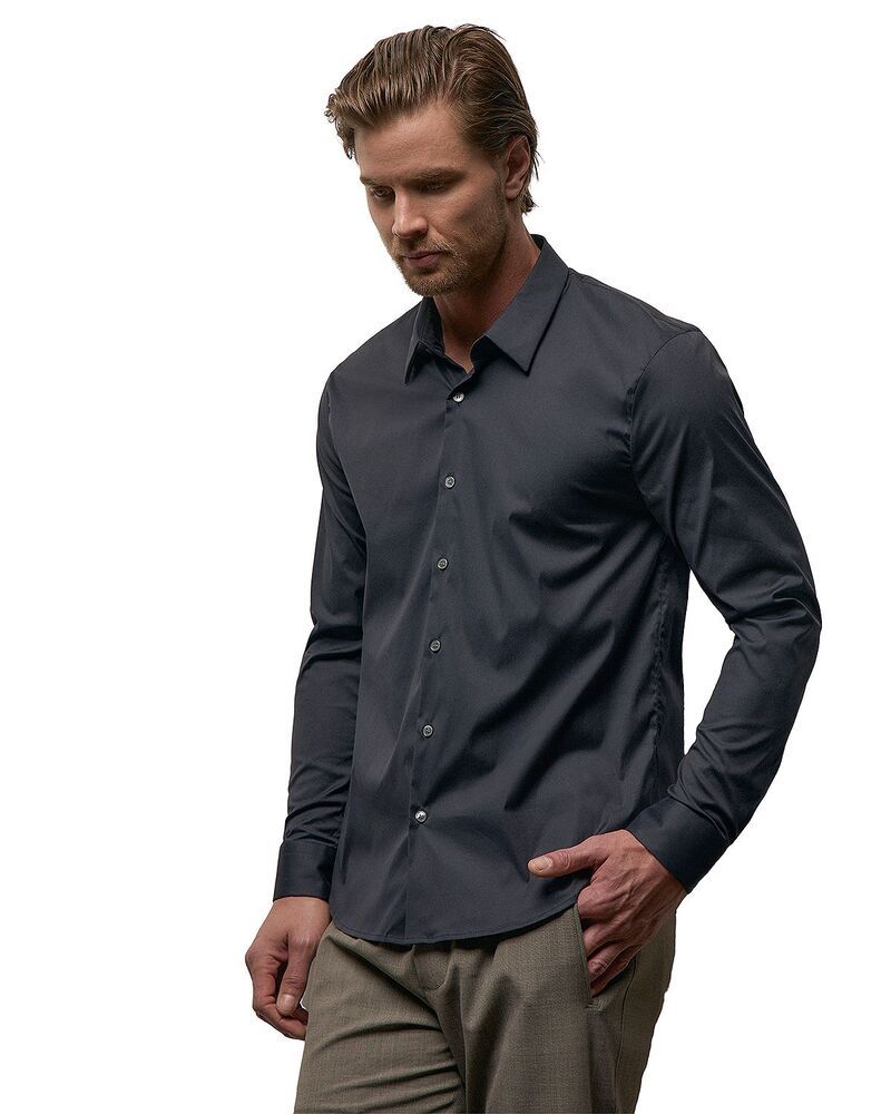 ジェームス パース メンズ トップス シャツ James Perse Matte Stretch Poplin Dresshirt Navy ネイビー