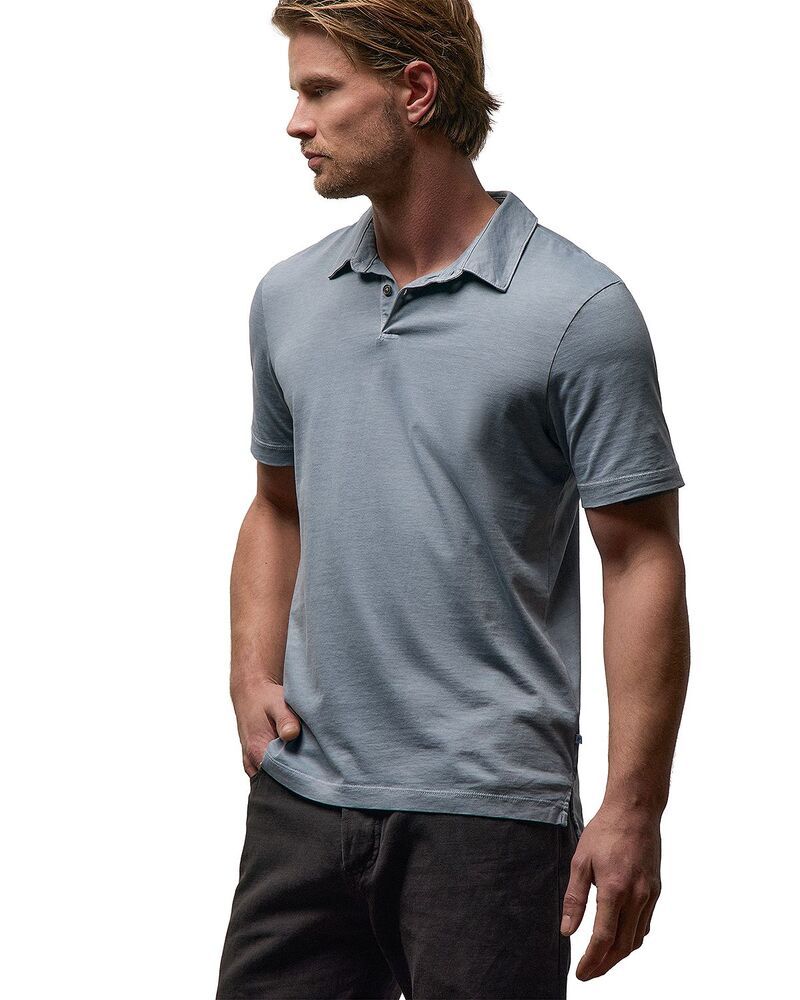 ジェームス パース メンズ トップス ポロシャツ スエード ジャージー James Perse Sueded Jersey Polo Bluestone