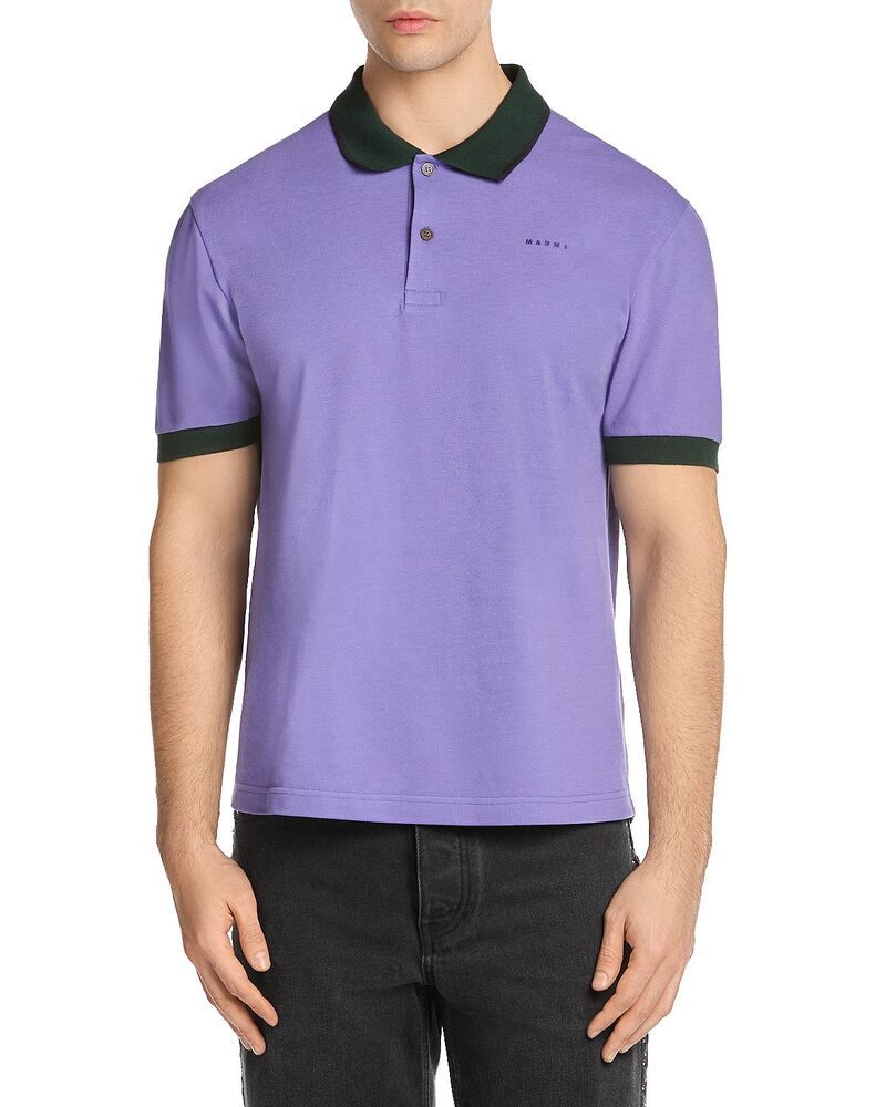 マルニ メンズ トップス ポロシャツ スリムフィット Marni Slim Fit Short Sleeve Polo Shirt Prune Violet バイオレット