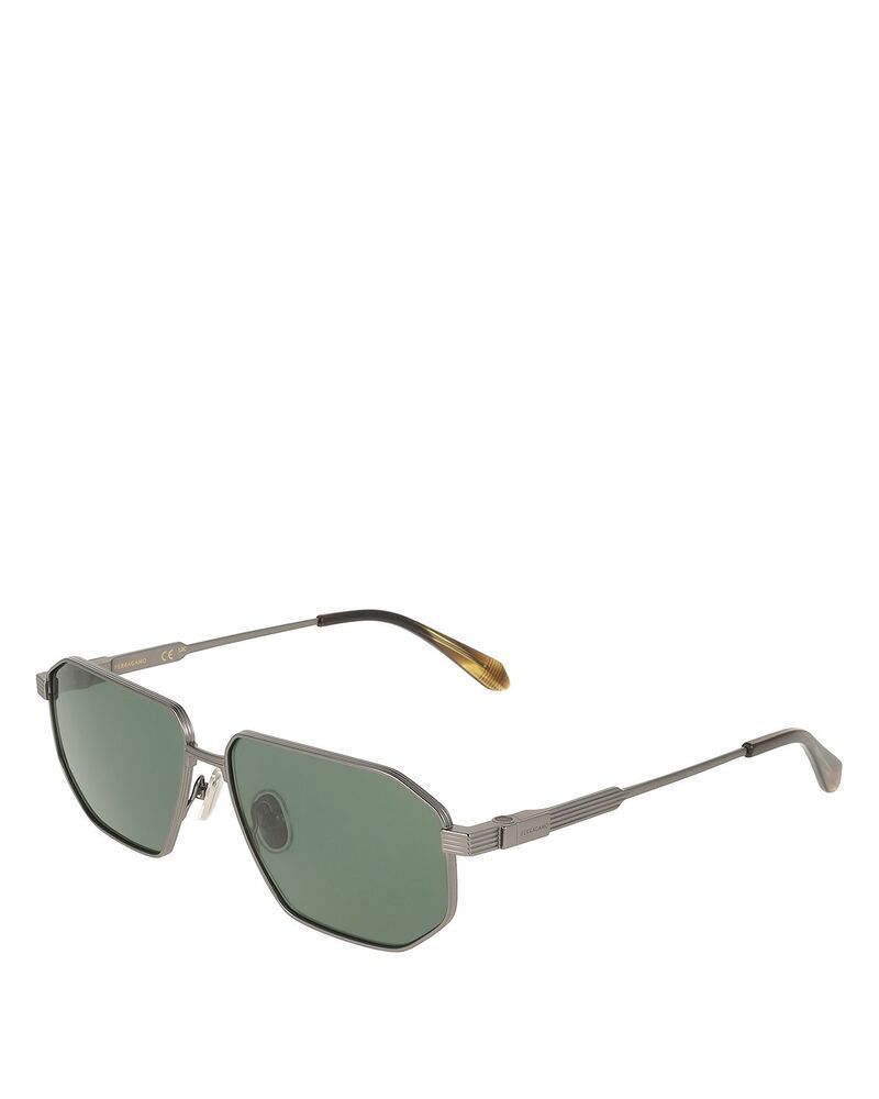 フェラガモ レディース アクセサリー サングラス・アイウェア FERRAGAMO Titanium Rectangular Sunglasses 59mmatte Dark Ruthenium