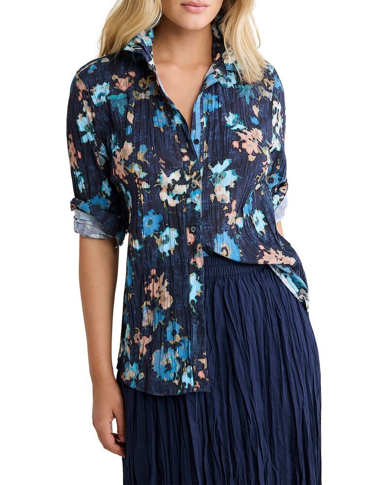 ニックプラスゾーイ レディース トップス シャツ NICZOE Glowy Shirt Indigo Multi インディゴ