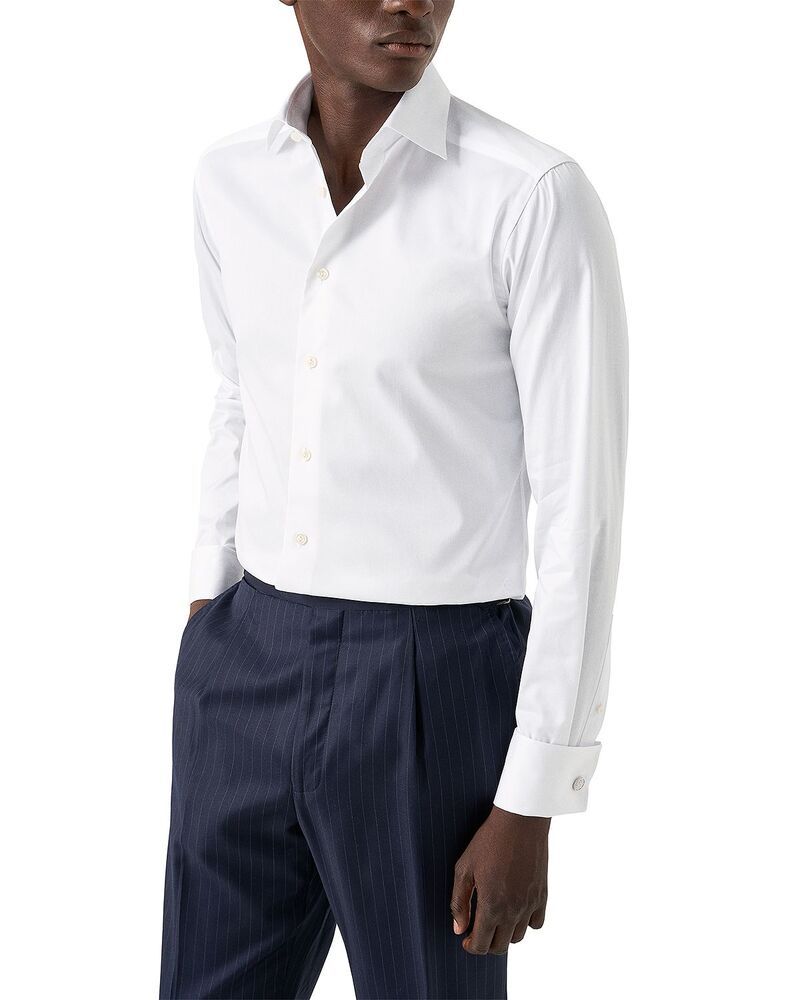 エトン メンズ トップス シャツ Eton Contemporary Fit Solid Signature Twill Shirt White ホワイト