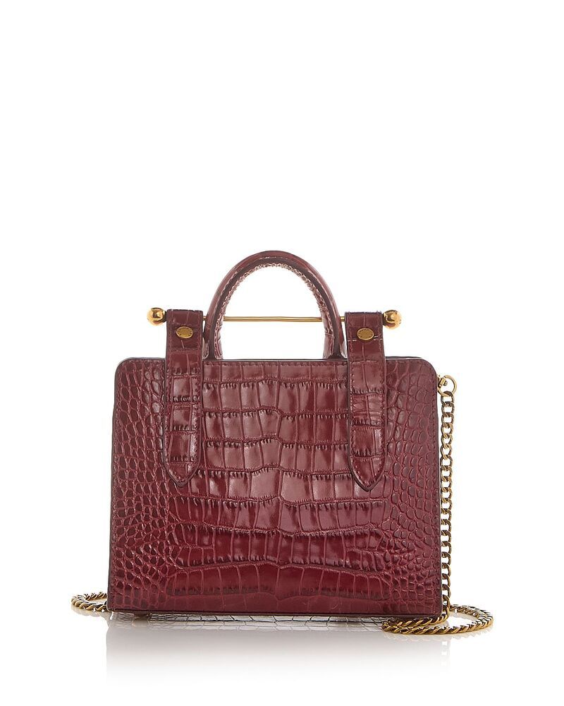 ストラスベリー レディース バッグ Strathberry Nano Tote Oxblood Croc Embossed オックスブラッド