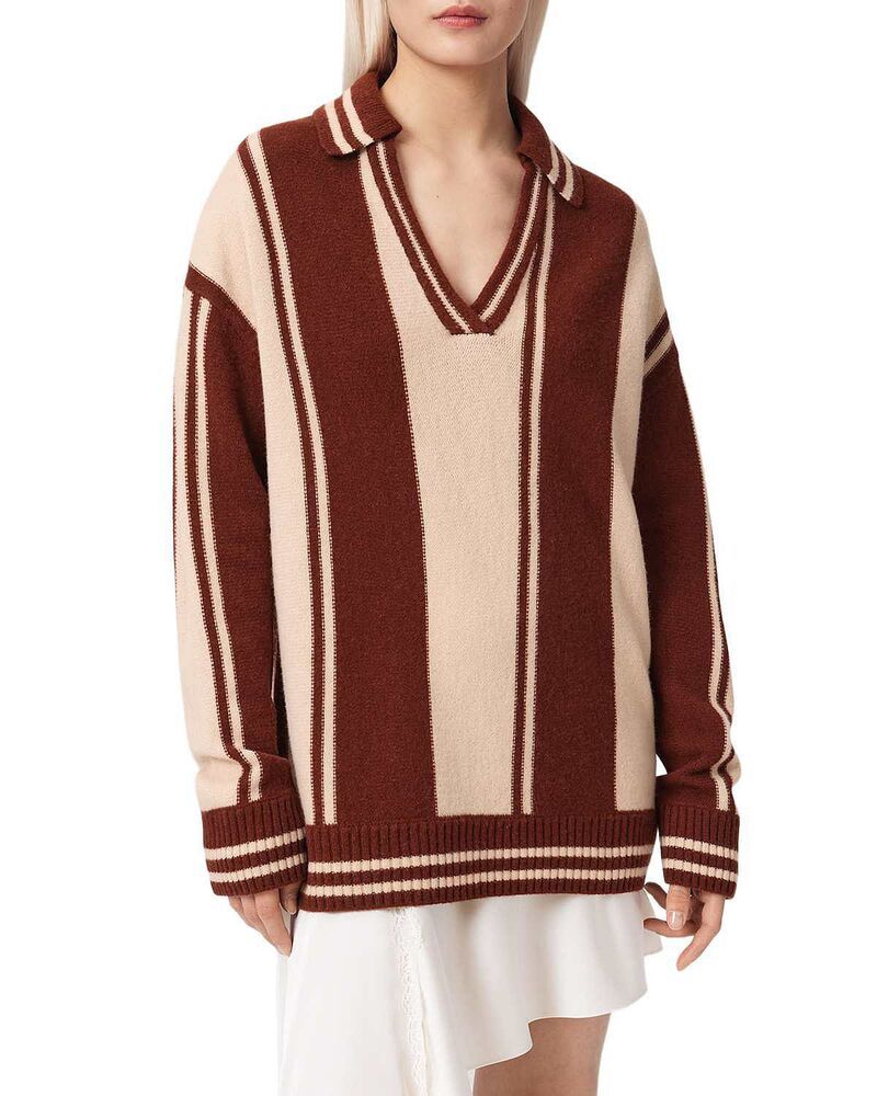 オールセインツ レディース アウター ニット・セーター ALLSAINTS Tay Collared Sweaterust Brown ラスト