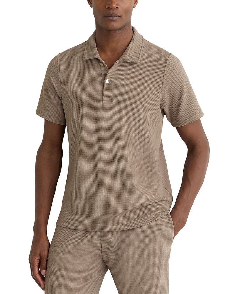 レイス メンズ トップス ポロシャツ REISS Textured Polo Shirt Camel Brown ブラウン