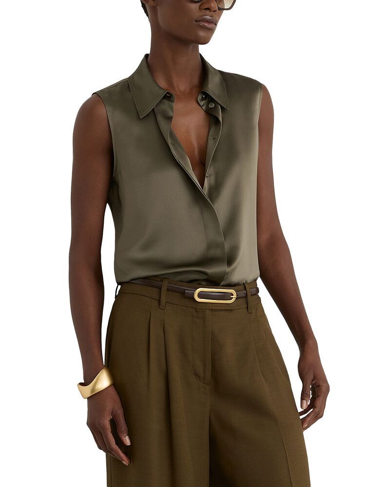 レイス レディース トップス シャツ REISS Amelia Shirt Khaki Green グリーン