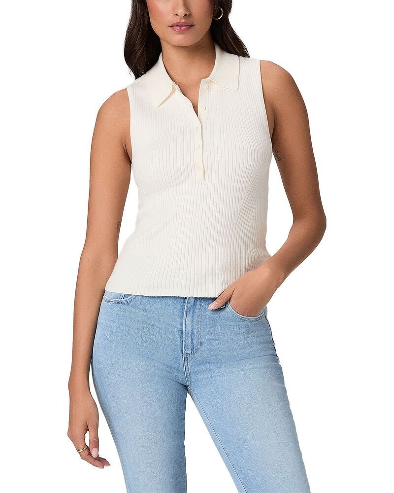 ペイジ レディース トップス ポロシャツ ベスト ノースリーブ PAIGE Vesta Sleeveless Polo Top Ivory アイボリー