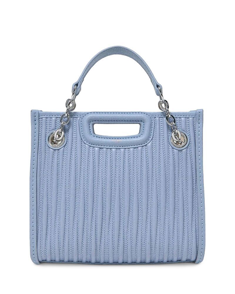 マージュ レディース バッグ キルティング ミニ レザー Maje Mini Quilted Leather Tote Blue Sky ブルー