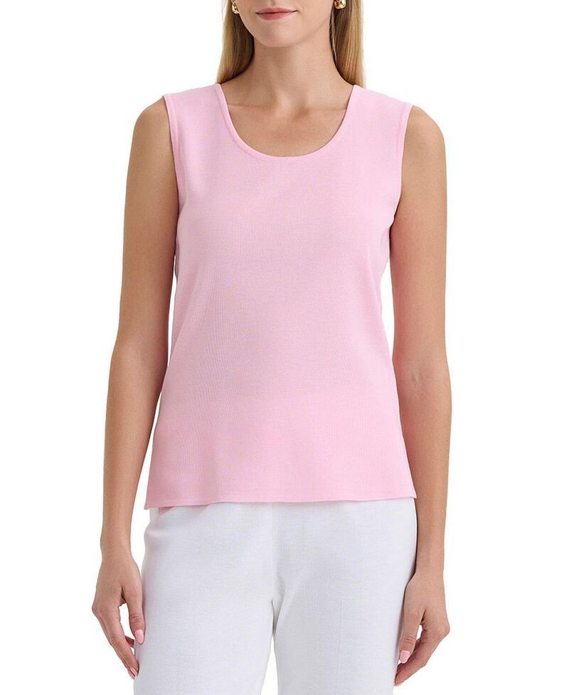 ミンウォン レディース トップス タンクトップ ニット Ming Wang MidLength Scoop Necknitank Perfect Pink ピンク