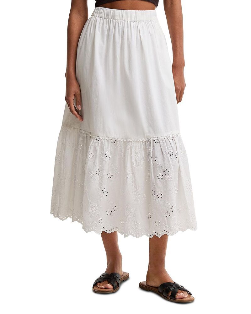 バブアー レディース ボトムスカート ミディ Barbour Avebury Midi Skirt White ホワイト