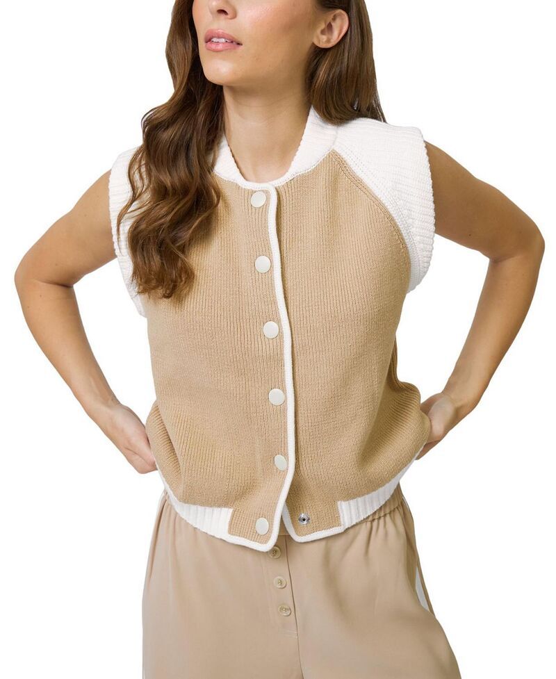 セントラルパークウェスト レディース アウター ニット・セーター ノースリーブ Central Park West Womens Nevada Sleeveless Bomber Sweater Sand サンド