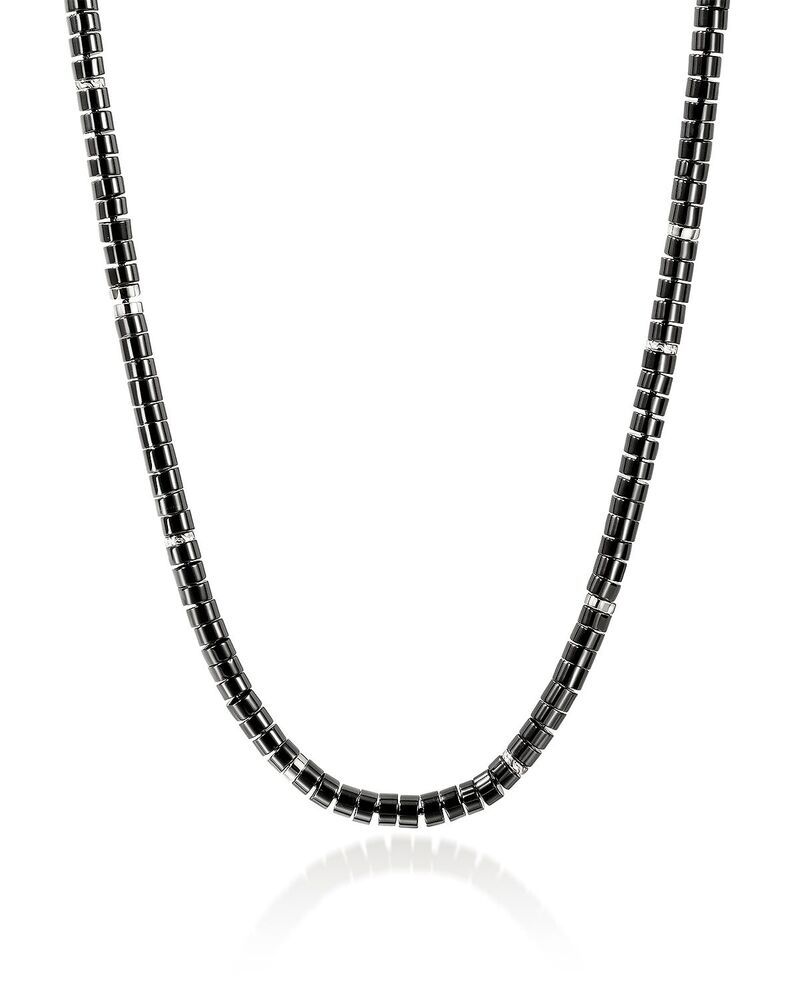 ジョン・ハーディー メンズ アクセサリー ネックレス・チョーカー・ペンダントトップ レース JOHN HARDY Mensterling Silver Heishi Onyx Rondelle Necklace 22 Silver シルバー