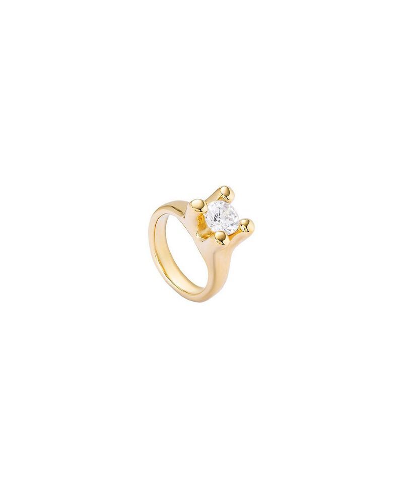 ウノデ 50 レディース アクセサリー リング UNOde50 18K GoldPlated Ring with White Cubic Zirconia Gold ゴールド