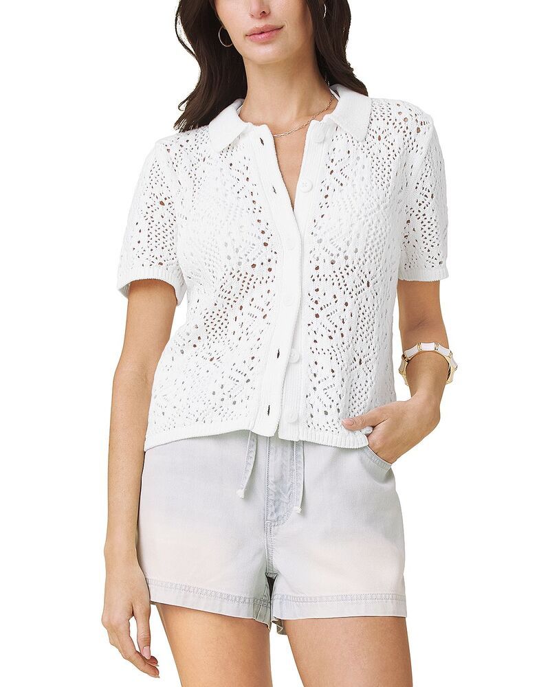 スプレンディット レディース トップス シャツ Splendid Beckham Crocheted Shirt White ホワイト
