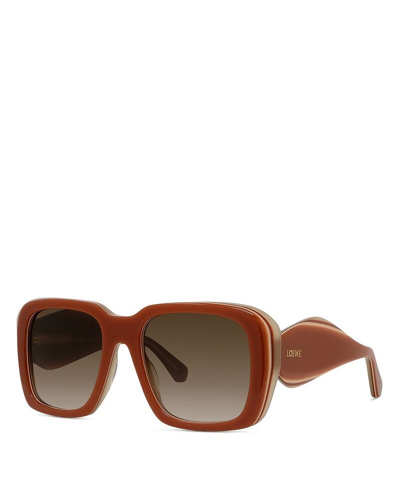 ロエベ レディース アクセサリー サングラス・アイウェア Loewe Signature Square Sunglasses 53mm OrangeBrown オレンジ 71,390円
