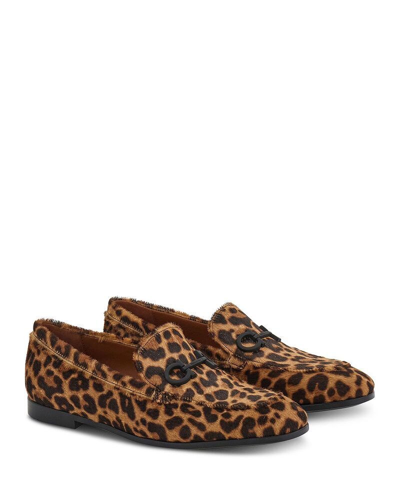 フェラガモ レディース シューズ スリッポン・ローファー FERRAGAMO Womensoldy Calf Hair Loafers Leopard アニマル