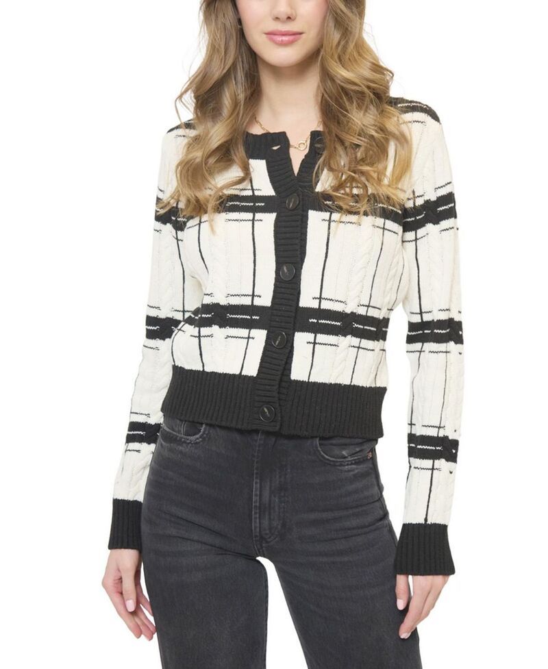 セントラルパークウェスト レディース アウター カーディガン Central Park West Womens Eden Specialty Stitch Cardigan IvoryMultiStripe アイボリー