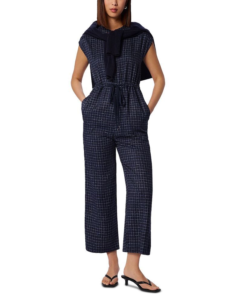 ホイッスルズ レディース トップス ジャンプスーツ プリント ノースリーブ Whistles Grid Print Sleeveless Jumpsuit BlueMulti ブルー