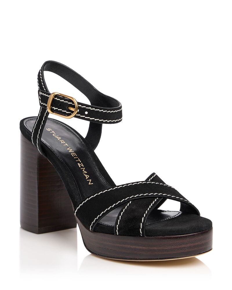 スチュアート ワイツマン レディース シューズ サンダル プラットフォーム Stuart Weitzman Womens Dayna Saddle Platform Sandals Black ブラック
