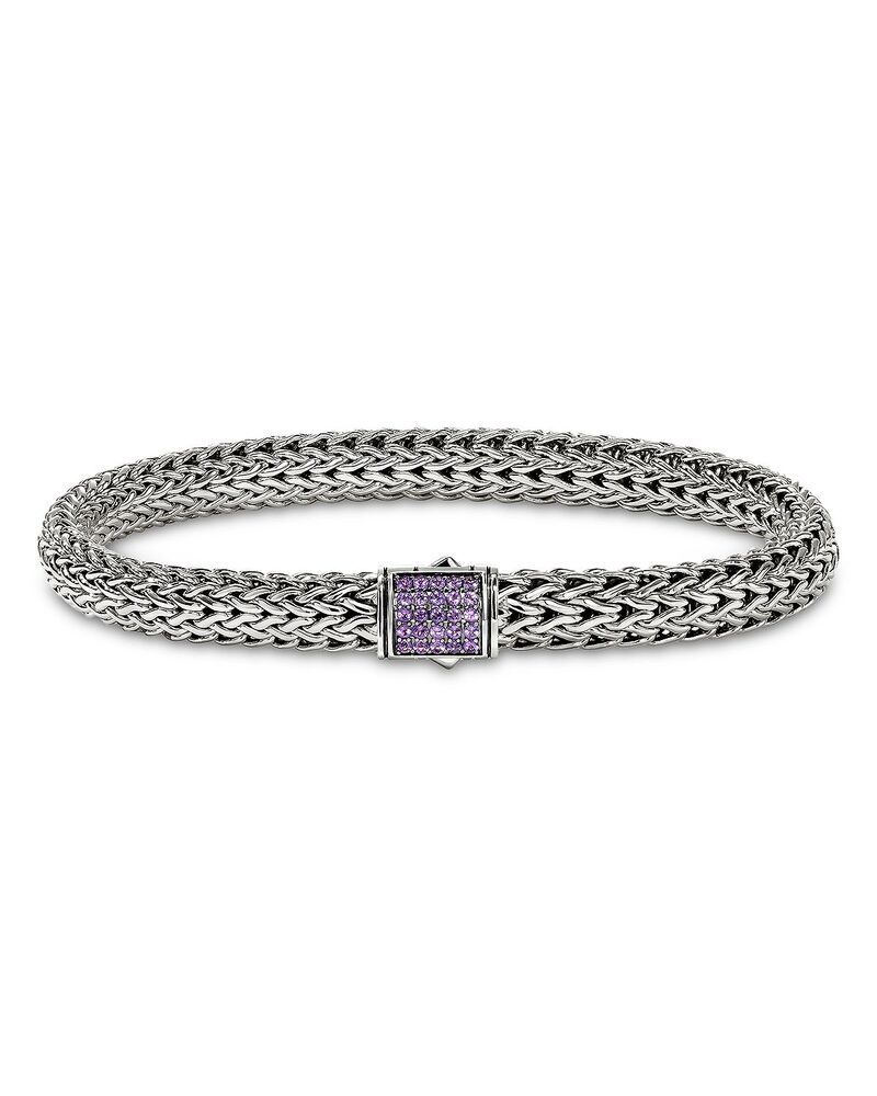 ジョン・ハーディー レディース アクセサリー ブレスレット・バングル・アンクレット JOHN HARDY Sterling Silver Icon Gemstone Cluster Woven Link Bracelet SilverPurple パープル