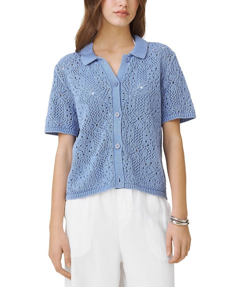 スプレンディット レディース トップス シャツ Splendid Beckham Crocheted Shirt Azure