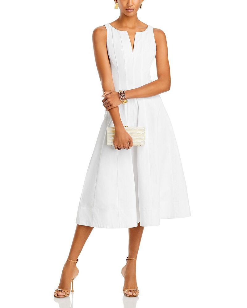 アクア レディース トップス ワンピース ミディ AQUA Paneled Midi Dress Exclusive White ホワイト