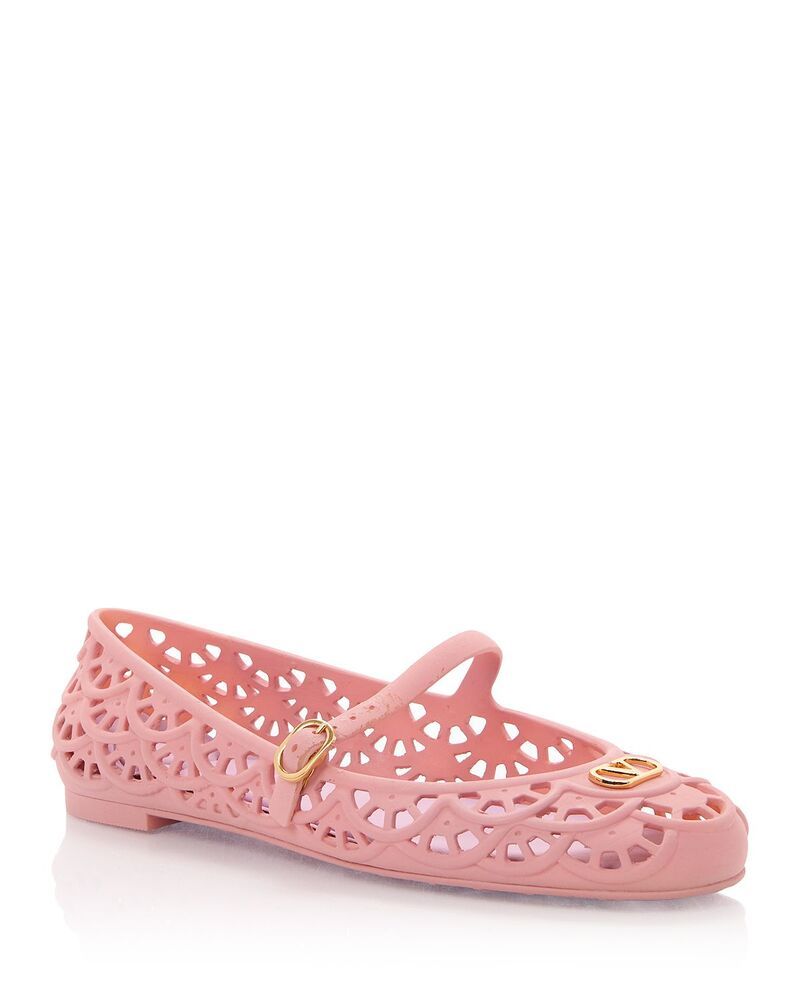 ヴァレンティノ レディース シューズ パンプス Valentino Garavani Womens PM Embellished Ballet Flats Pink ピンク