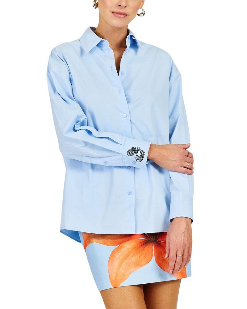 ラインアンドドット レディース トップス シャツ Line Dot Onia Shirt Blue ブルー